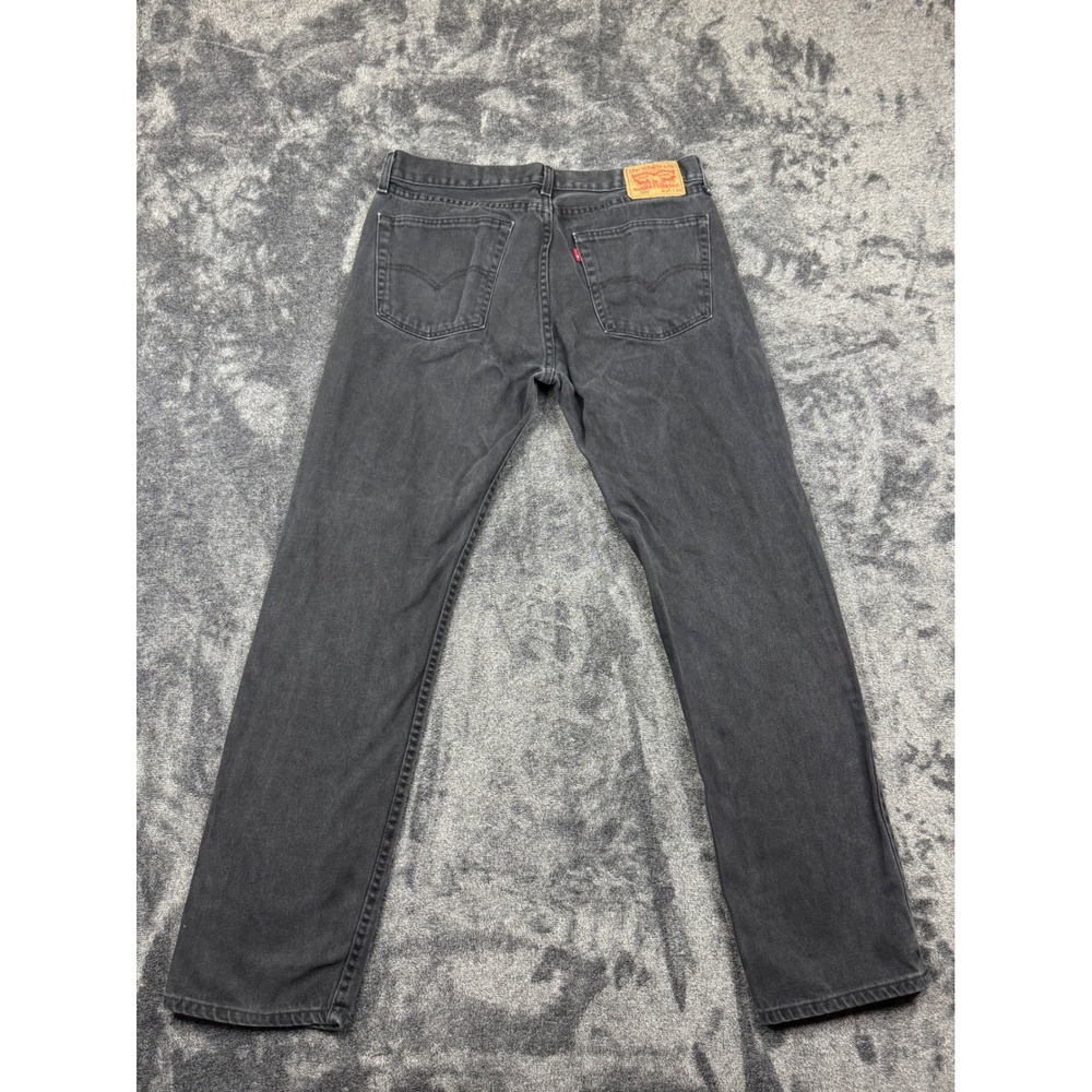 Levi Strauss Jeans Mens 36x34 Black 505 Regular Fit Straight Leg Faded Denim - Picture 6 of 8